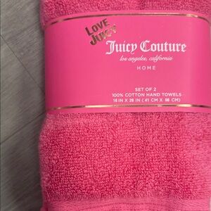 Juicy Couture Vibrant Pink Hand Towels